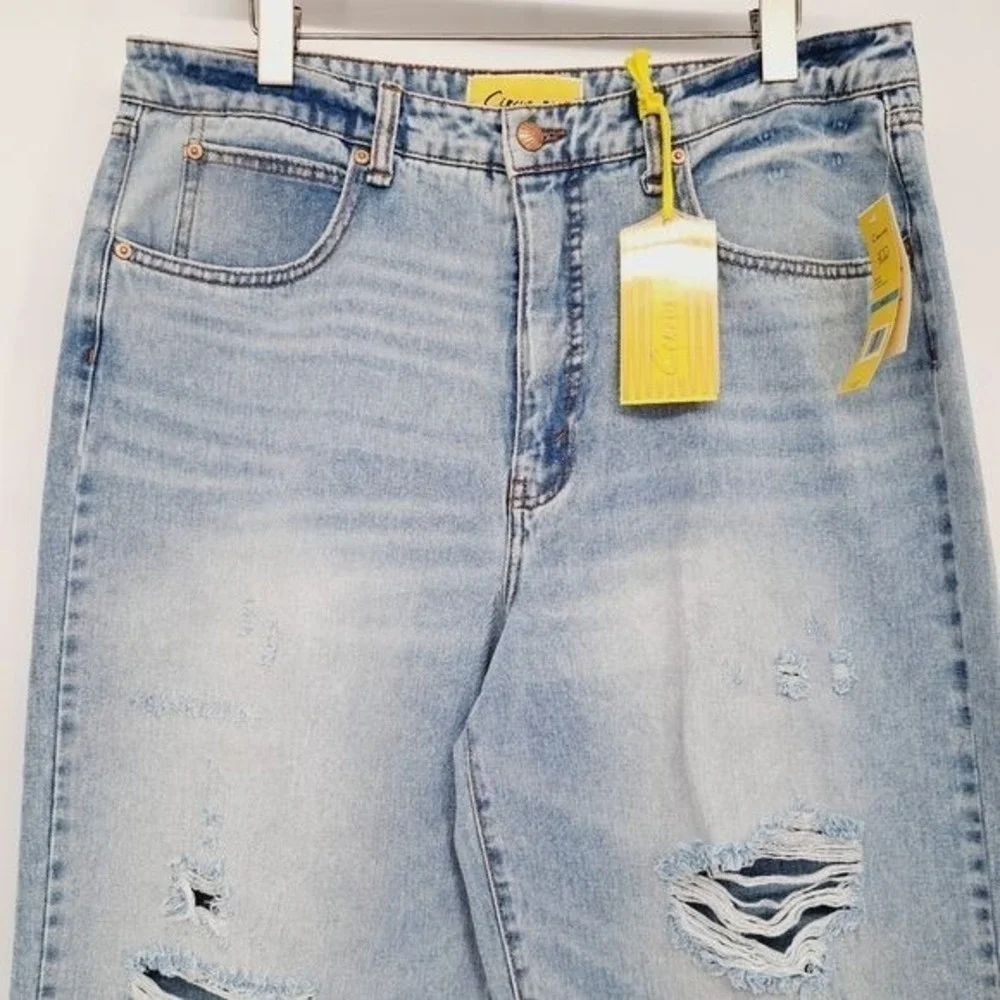 Circus NY High Waist Slouchy Distressed‎ Jeans in In The Stars Wash Size 31 New